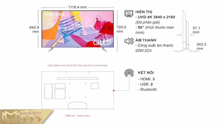 Smart Tivi Samsung QLED 4K 50 inch QA50Q65T Mới 2020 - Chính hãng