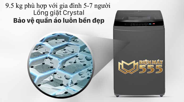 Máy giặt Casper inverter 9.5 kg WT-95I68DGA cửa trên - Chính Hãng
