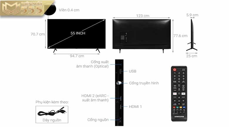 Smart Tivi Samsung 4K 55 inch 55TU6900 - Chính hãng