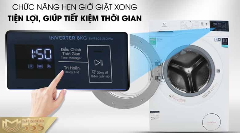 Máy giặt Electrolux Inverter 8 kg EWF8024BDWA lồng ngang