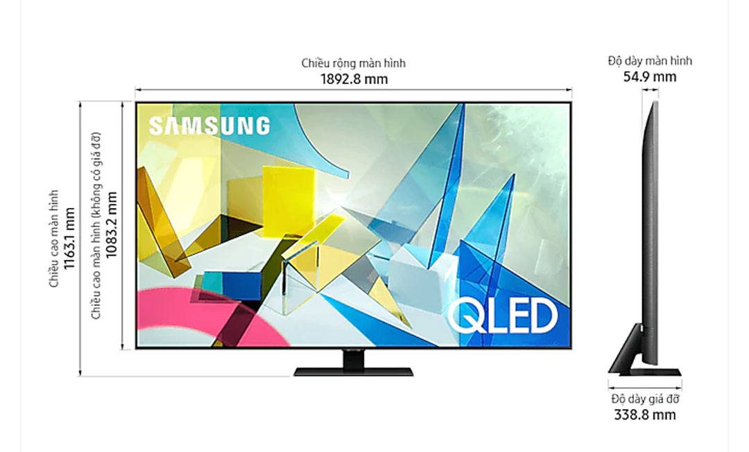 Smart Tivi QLED Samsung 4K 85 inch QA85Q80T - Chính Hãng