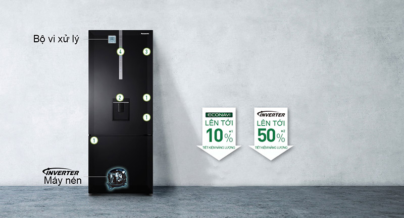 Tủ lạnh Panasonic Inverter 410 lít NR-BX460WKVN Mới 2020 - Chính hãng