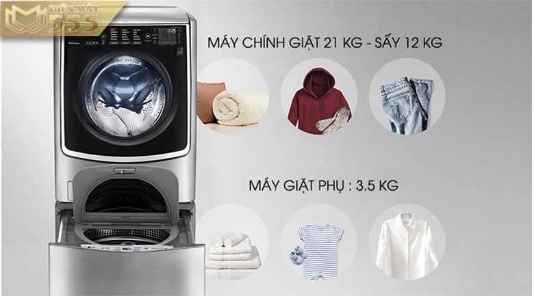 Máy giặt LG TWINWash Inverter F2721HTTV & T2735NWLV - Model 2016