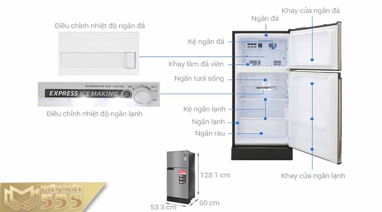 Tủ lạnh Sharp Inverter 150 lít SJ-X176E-SL - Model 2017