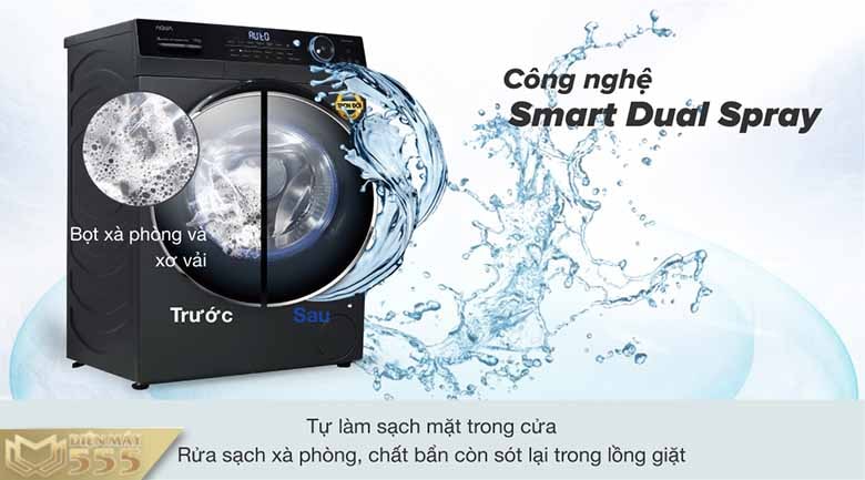 máy giặt Aqua Inverter 9 kg AQD- D902G BK