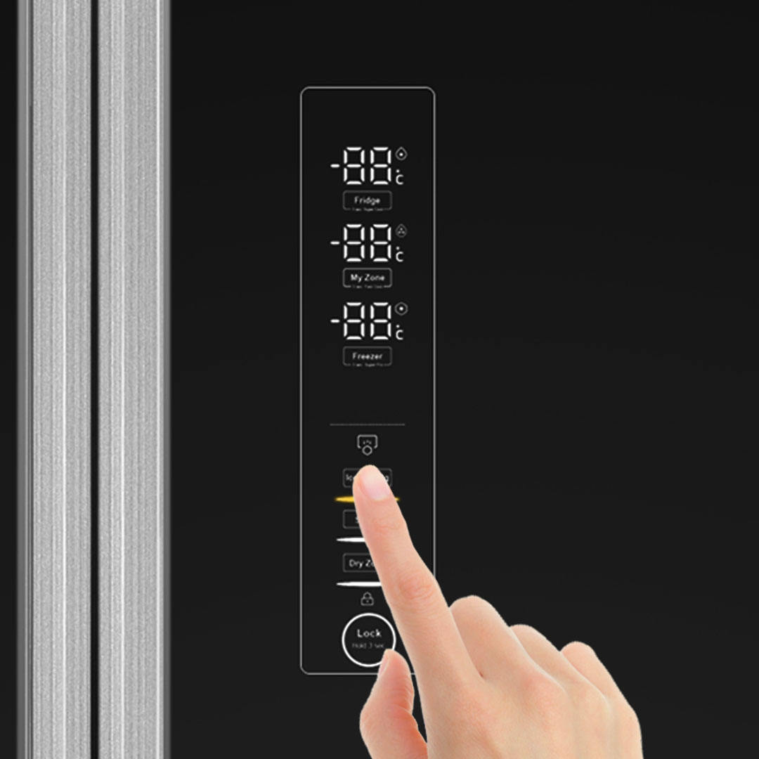 Tủ lạnh Aqua AQR-IG686AM GB bảng điều khiển cảm ứng