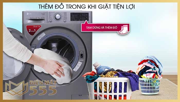 Máy giặt sấy lg inverter 9kg FC1409D4E
