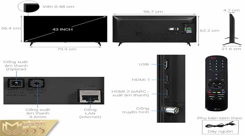 Smart Tivi LG 4K 43 inch 43UP7750PTB - model 2021
