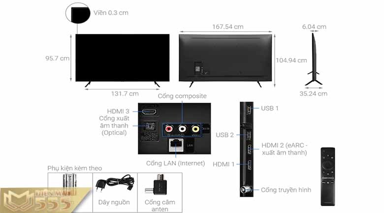 Smart Tivi QLED Samsung 4K 75 inch QA75Q60T - Chính Hãng