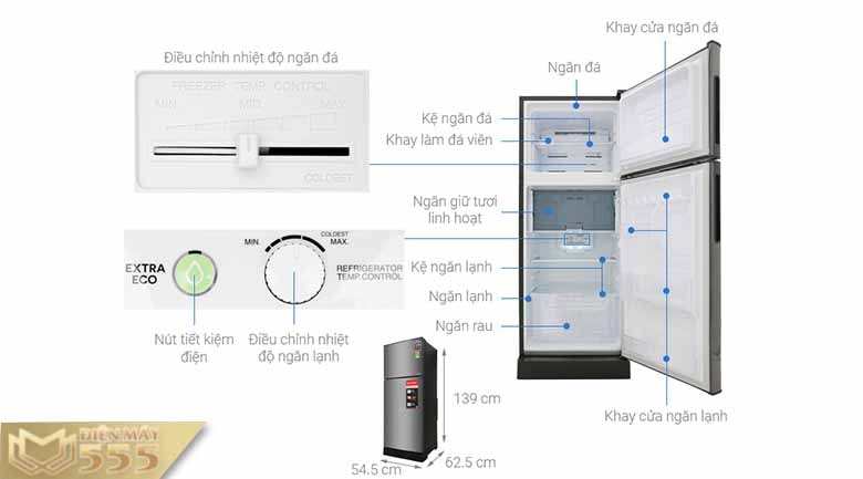 Tủ lạnh Sharp Inverter 182 lít SJ-X201E-DS - Model 2017