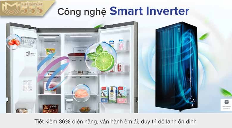 Tủ lạnh LG Inverter 635 Lít GR-D257JSc