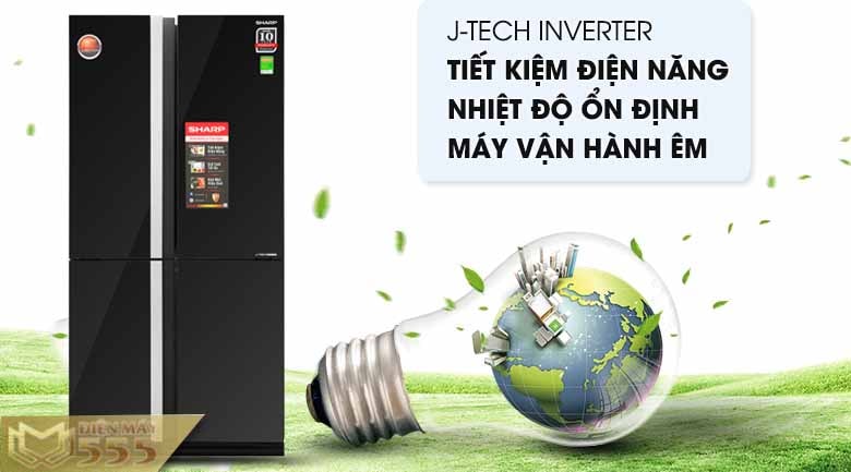 Tủ lạnh Sharp Inverter 605 lít SJ-FX688VG-BK - Model 2019