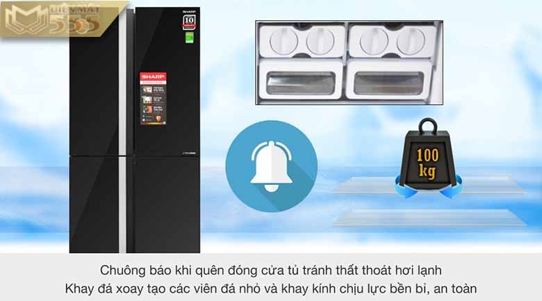 Tủ lạnh Sharp Inverter 605 lít SJ-FX688VG-BK - Model 2019