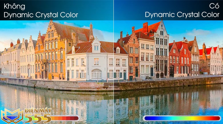 công nghệ Dynamic Crystal Color trên Smart Tivi Samsung 4K 55 inch UA55AU7000 