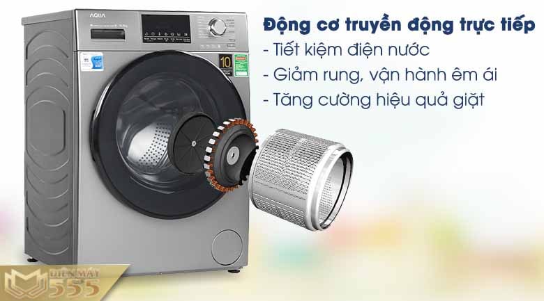 Máy giặt Aqua Inverter 10.5 KG AQD-D1050F S - lồng ngang