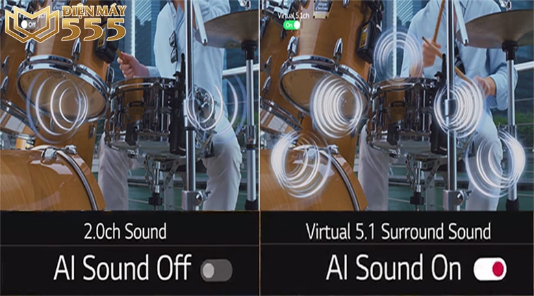 Công nghệ AI Sound trên Smart Tivi LG 4K 43 inch 43UQ7550PSF