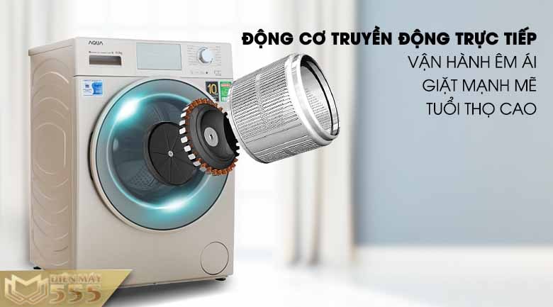 Máy giặt Aqua Inverter 10.5kg AQD-D1050E N lồng ngang