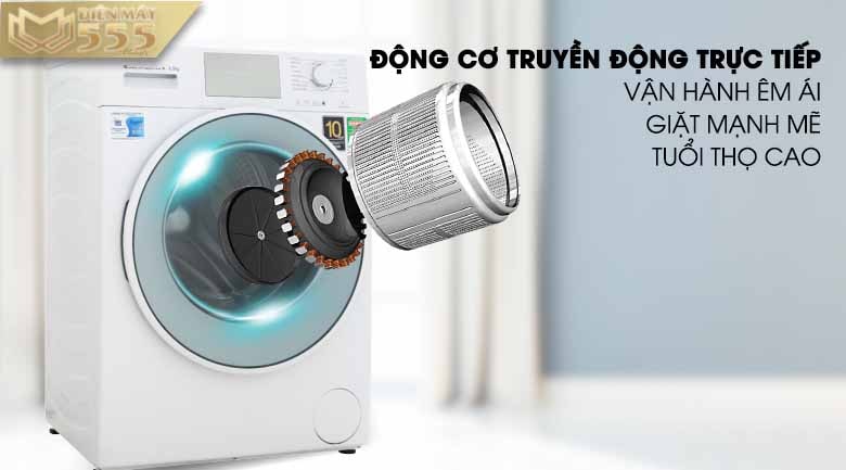 Máy giặt Aqua Inverter 8.5 kg AQD-D850E W lồng ngang