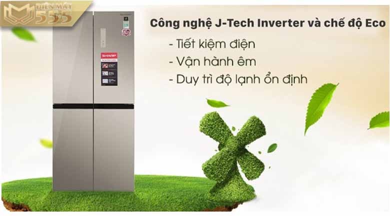 Tủ lạnh Sharp Inverter 362 lít SJ-FX420VG-CH - Model 2022