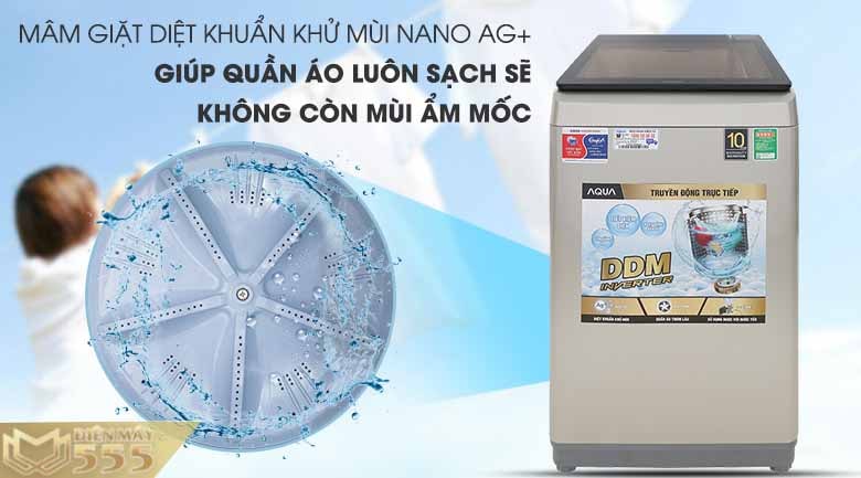 Máy giặt Aqua Inverter 9 kg AQW-D90CT(N) - Lồng đứng