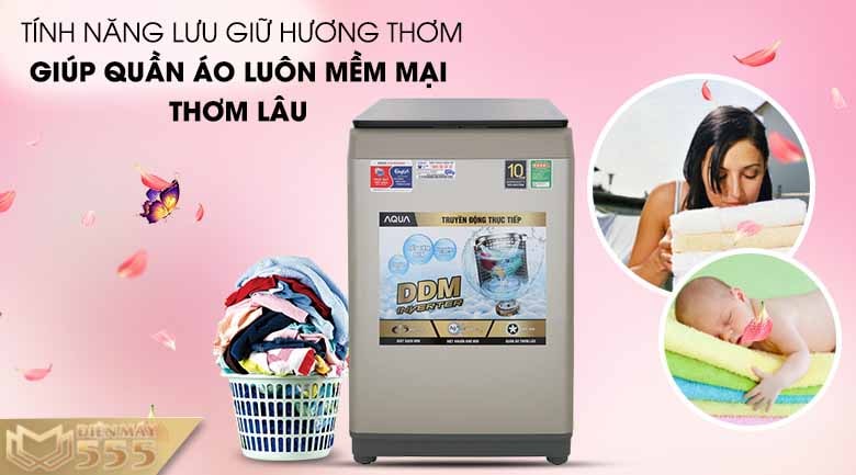 Máy giặt Aqua inverter 9 kg AQW-DW90CT(N) - Lồng đứng 