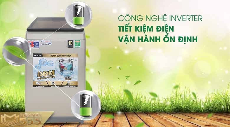 Máy giặt Aqua Inverter 9 kg AQW-D90CT(N) - Lồng đứng