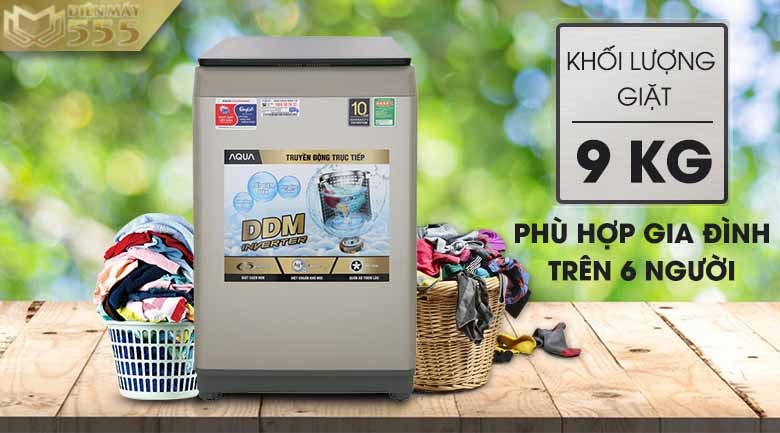 Máy giặt Aqua inverter 9 kg AQW-DW90CT(N) - Lồng đứng 