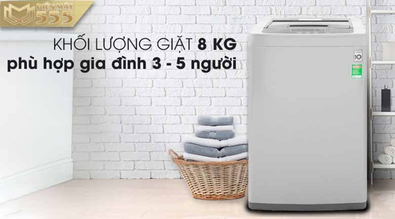 Máy giặt LG Inverter 8 kg T2108VSPM2 lồng đứng