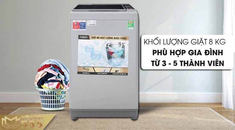 Máy giặt Aqua 8kg AQW-S80CT(H2) - Lồng đứng