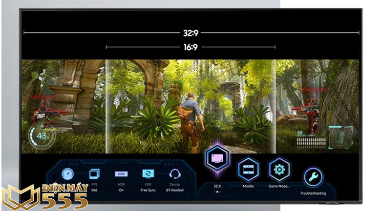 tính năng Super Ultra Wide Game View và Game Bar trên Smart Tivi QLED 4K 55 inch Samsung QA55Q70A 
