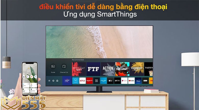 ứng dụng SmartThings trên Smart Tivi QLED 4K 55 inch Samsung QA55Q70A 