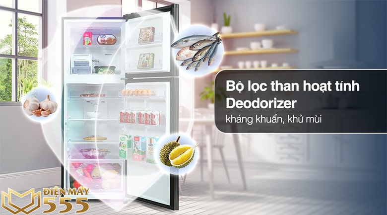 bộ lọc than hoat tính Deodorizer khử mùi hiệu quả của Tủ lạnh Samsung Inverter 302 Lít RT29K503JB1/SV 