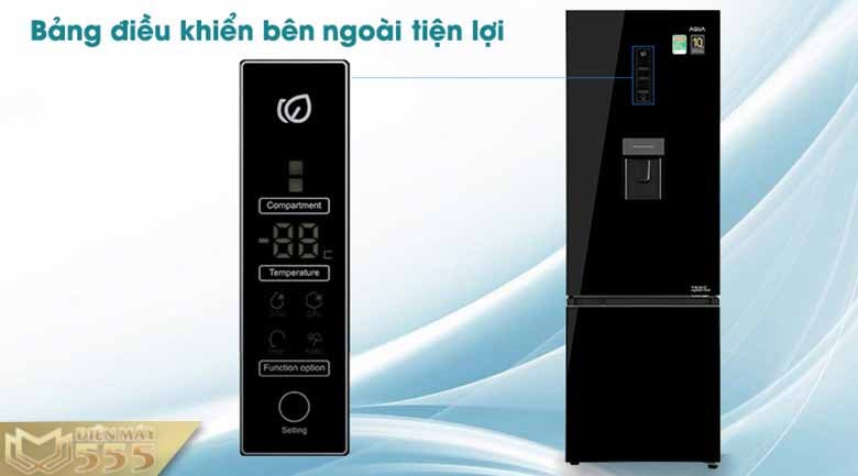 Tủ lạnh Aqua Inverter 324 lít AQR-B379MA(WGB)