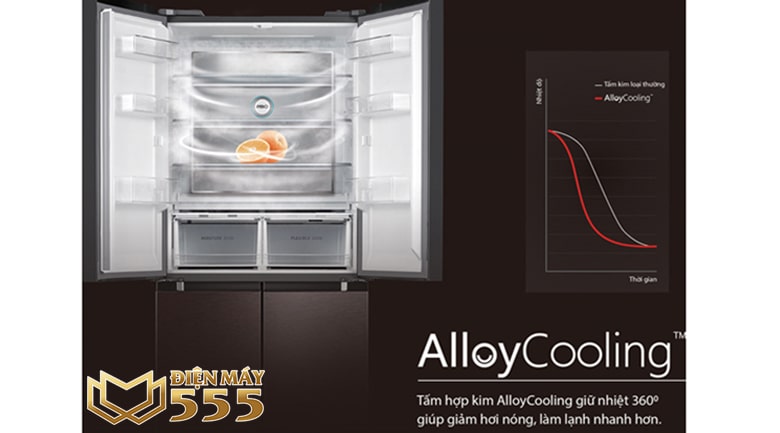 Tấm hợp kim AlloyCooling trên Tủ Lạnh Toshiba Inverter 511 Lít GR-RF610WE-PMV (37)-SG