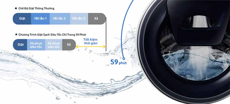 Máy giặt sấy Samsung Inverter 10.5 kg WD10K6410OS/SV - Chính Hãng