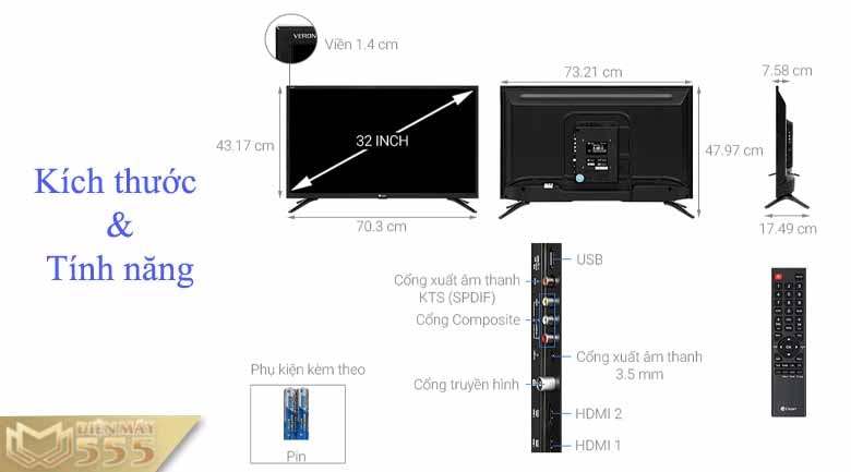 Tivi LED Casper 32 inch 32HN5000 - Chính hãng