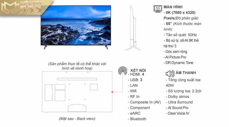 Smart Tivi LG 8K 55 inch 55NANO95TNA