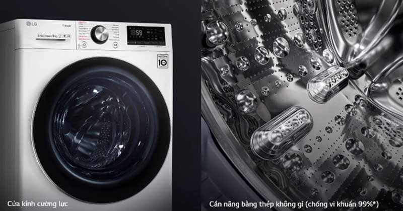 Máy giặt LG Inverter 9 kg FV1409S3W - Chính Hãng