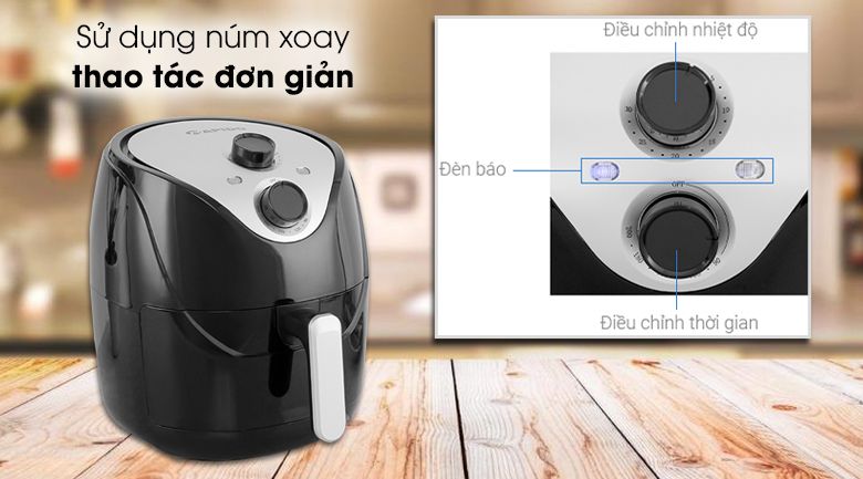 Bảng điều khiển núm xoay thân thiện, Nồi chiên không dầu Rapido RAF5.0M