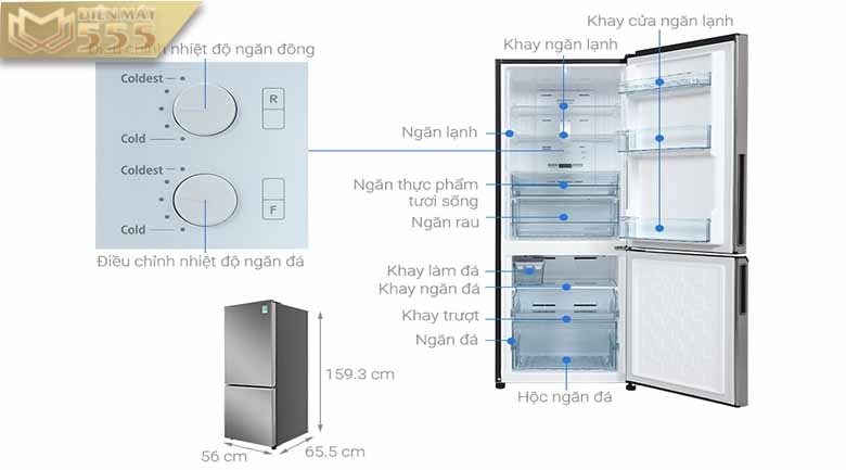Tủ lạnh Hitachi Inverter 275 lít R-B330PGV8 BSL - Model 2018 