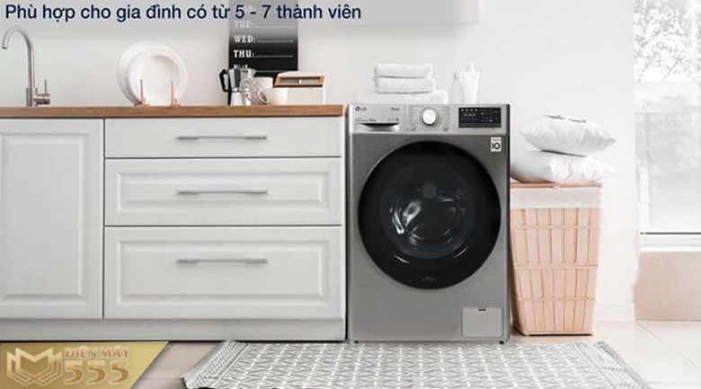 Máy giặt sấy LG Inverter 9kg FV1209D5P - Model 2022