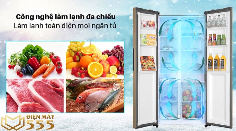 Tủ lạnh Aqua Inverter 480 lít AQR-S480XA(SG) - công nghệ làm lạnh