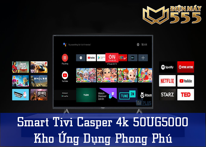 Smart Tivi Casper 50 inch 4K 50UG5000 Hệ Điều Hành Android - Chính hãng