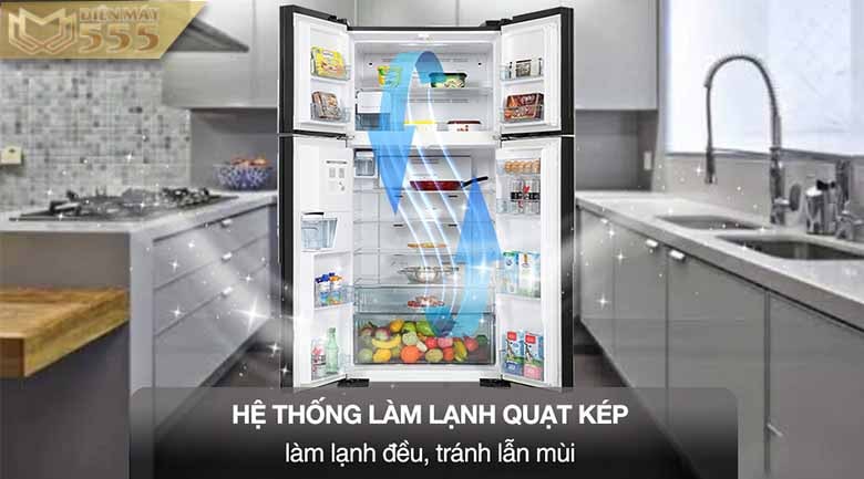 Tủ lạnh Hitachi Inverter 540 lít R-FW690PGV7X GBK - Model 2018