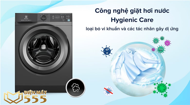 Công nghệ giặt hơi nước HygienicCare trên Máy giặt Electrolux Inverter 10 kg EWF1024M3SB