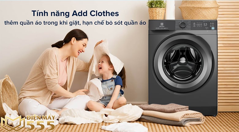 Chế độ thêm quần áo lúc đang giặt trên Máy giặt Electrolux Inverter 10 kg EWF1024M3SB