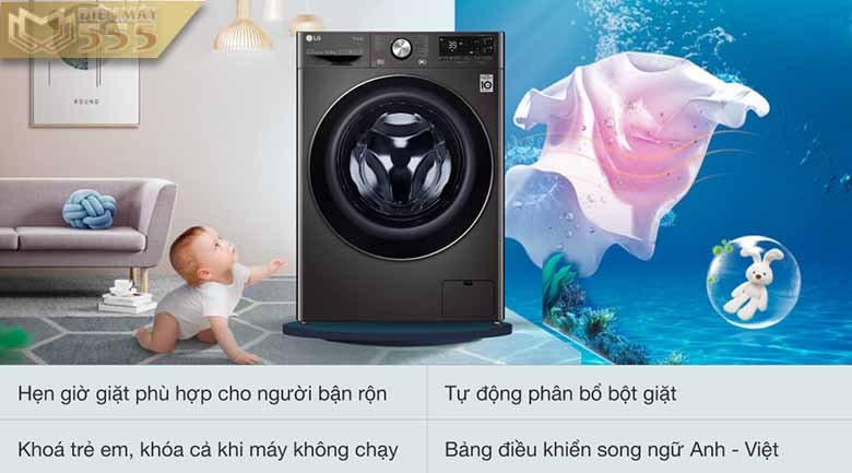 Máy giặt sấy LG FV1413H3BA AI DD 2021