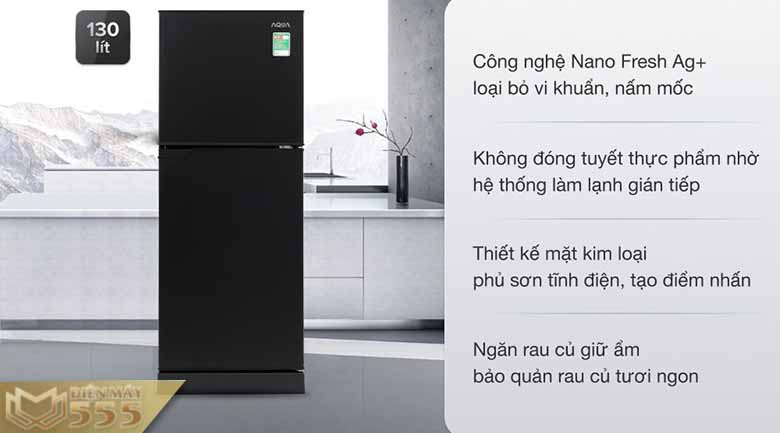 Tủ lạnh Aqua 130 lít AQR-T150FA(BS) - Chính Hãng Giá Tốt