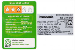 Nồi cơm điện Panasonic SR-MVP187HRA 1.8 lít - Chính Hãng