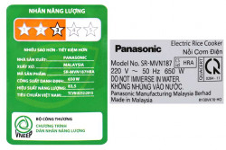 Nồi cơm điện Panasonic 1.8 lít SR-MVN187HRA - Chính Hãng